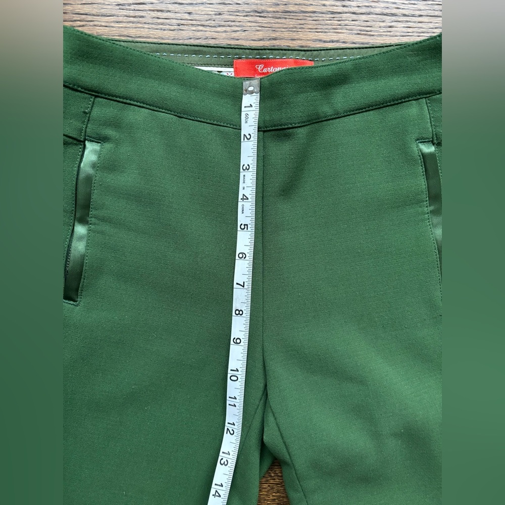 Anthropologie Cartonnier Green Stretch High-Rise Slim Straight Pants. Size 4 - Picture 8 of 10